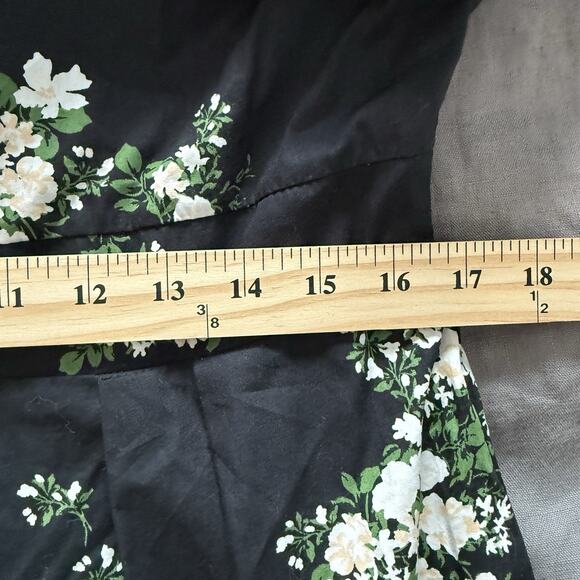 Sugarlips Floral Cotton Midi Dress Flutter Sleeve Black Size XL - Picture 8 of 9